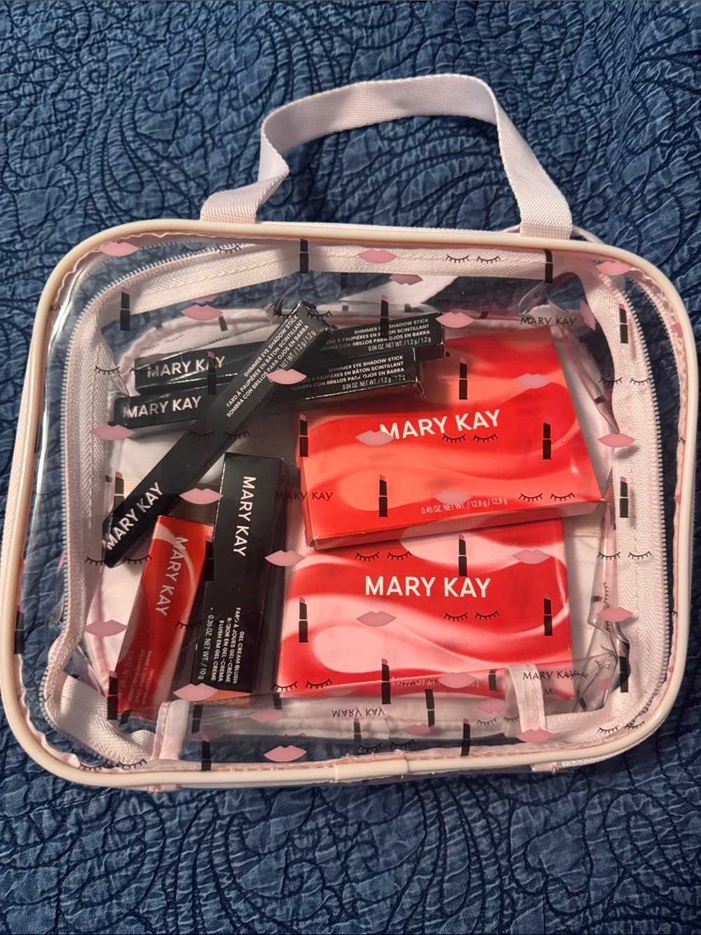 Mary Kay Clear Cosmetic Bag with HUGE BEAUTY BUNDLE!!!!! - Picture 1 of 8